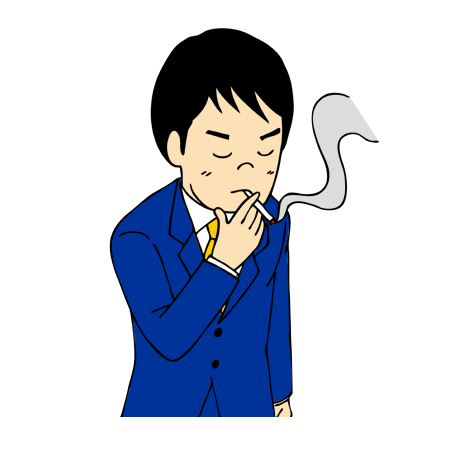 喫煙場所でタバコを吸う男性イラスト 無料イラスト配布サイトマンガトップ