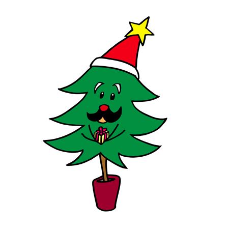 プレゼントを渡すかわいいクリスマスツリー Xmas素材 無料イラスト配布サイトマンガトップ