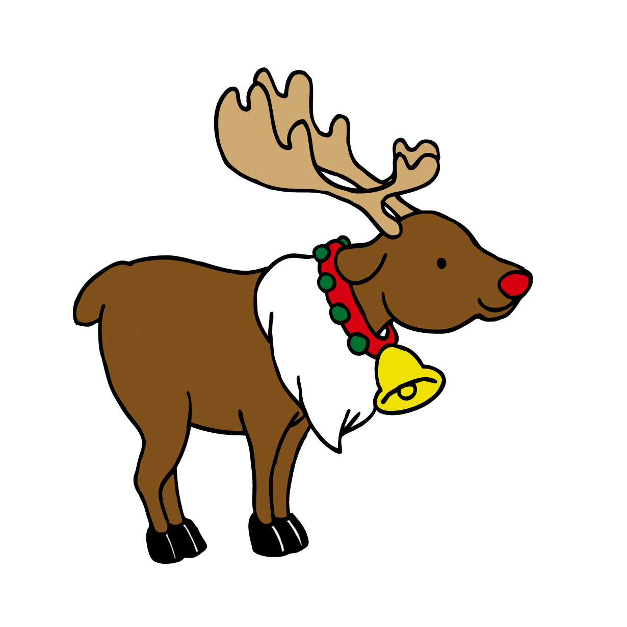 クリスマスの可愛いトナカイ動物イラスト Free Illustration