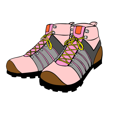女性用登山靴トレッキングブーツイラスト