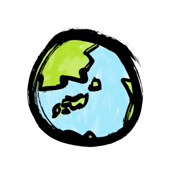 筆描きタッチの地球イラスト 無料イラスト配布サイトマンガトップ
