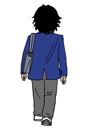 歩いている男子高校生の後ろ姿 無料イラスト配布サイトマンガトップ
