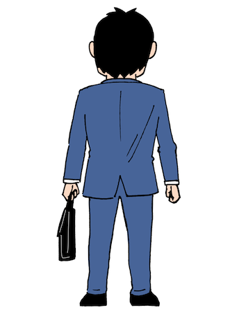 立っている男性の後ろ姿ビジネスマンイラスト 無料イラスト配布サイトマンガトップ
