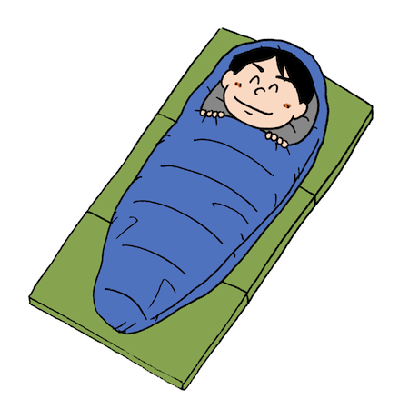 シュラフ寝袋で寝る男性 無料イラスト配布サイトマンガトップ