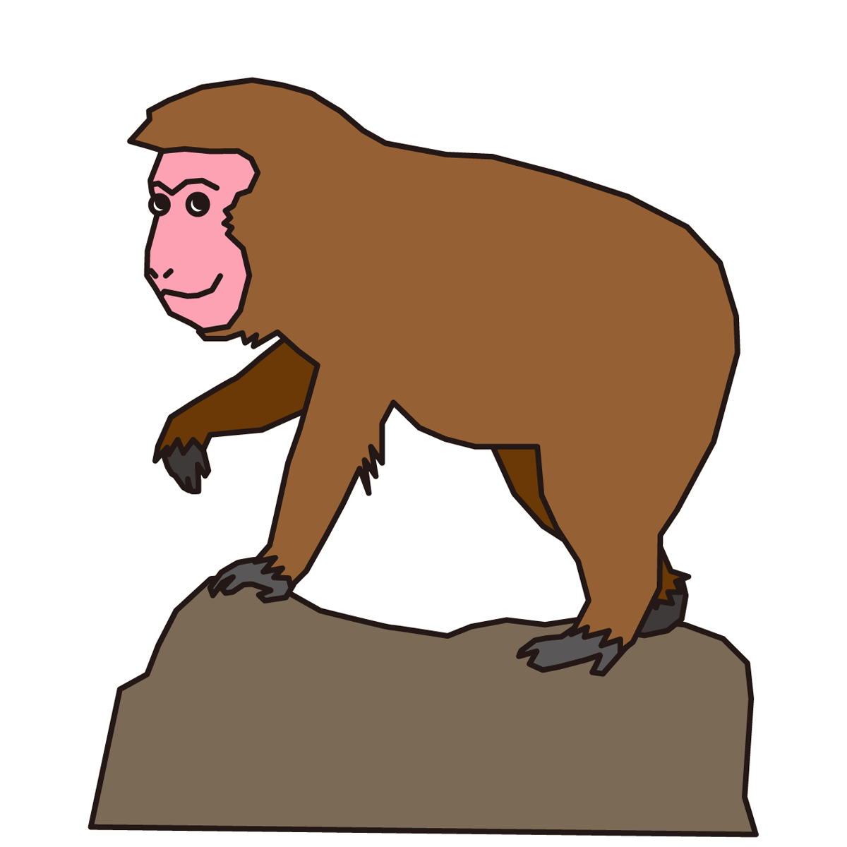 岩山に登る猿16年 申年年賀状素材 無料イラスト配布サイトマンガトップ