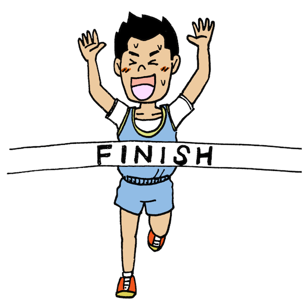 マラソンでゴールした人 ランナー完走 無料イラスト配布サイトマンガトップ