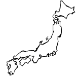 墨絵日本地図無料イラスト