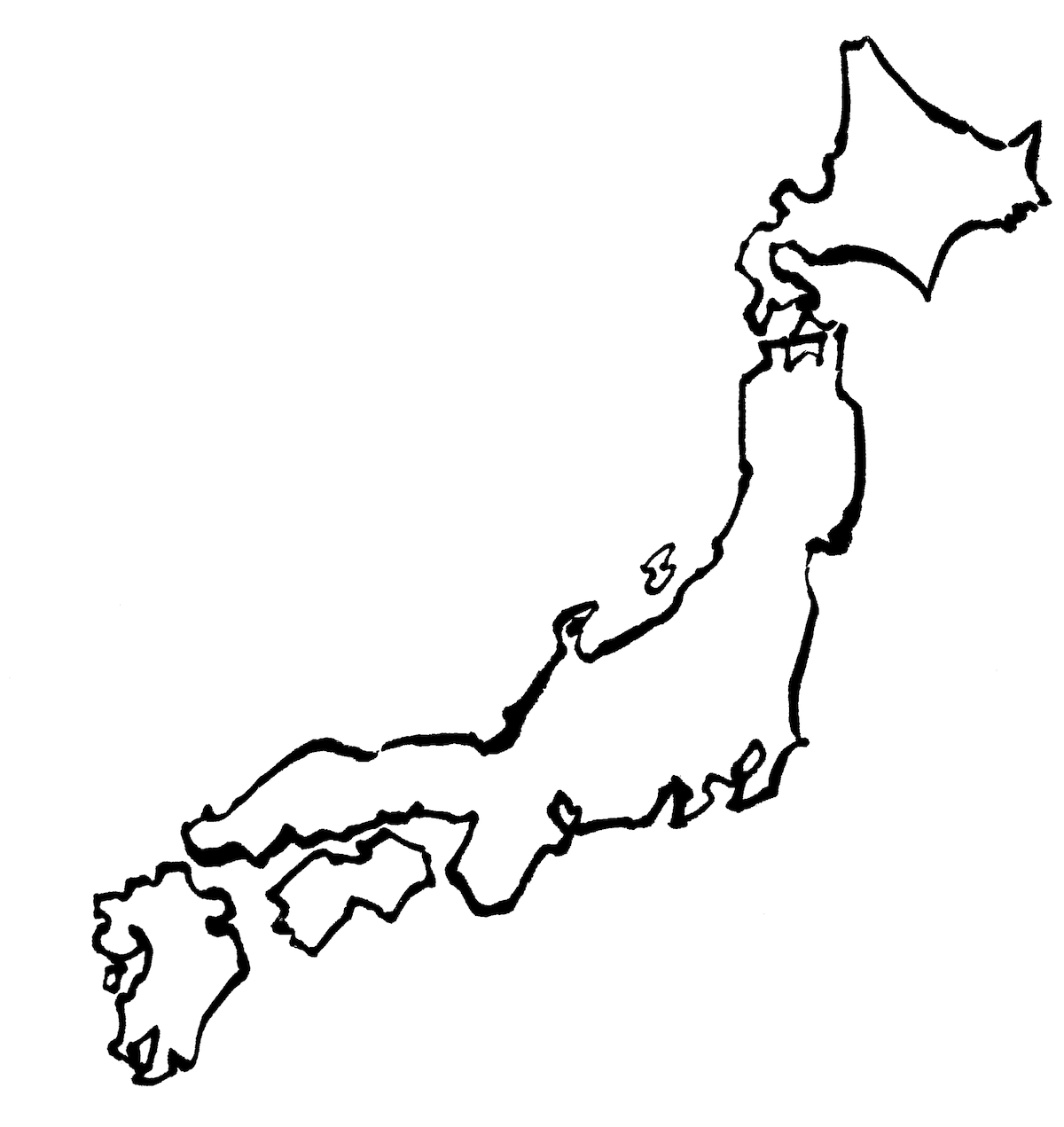 墨で描いた日本地図 墨絵和風素材 無料イラスト配布サイトマンガトップ