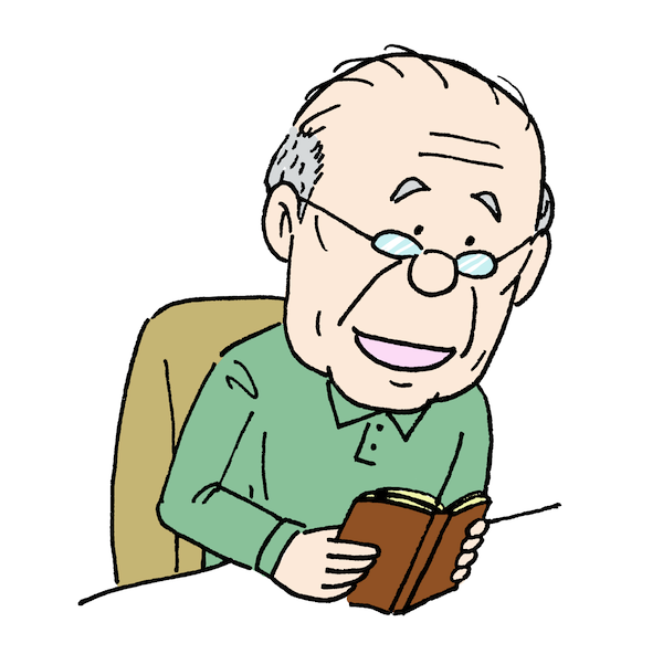 読書をしているおじいさん高齢者 本を読むイラスト 無料イラスト配布サイトマンガトップ