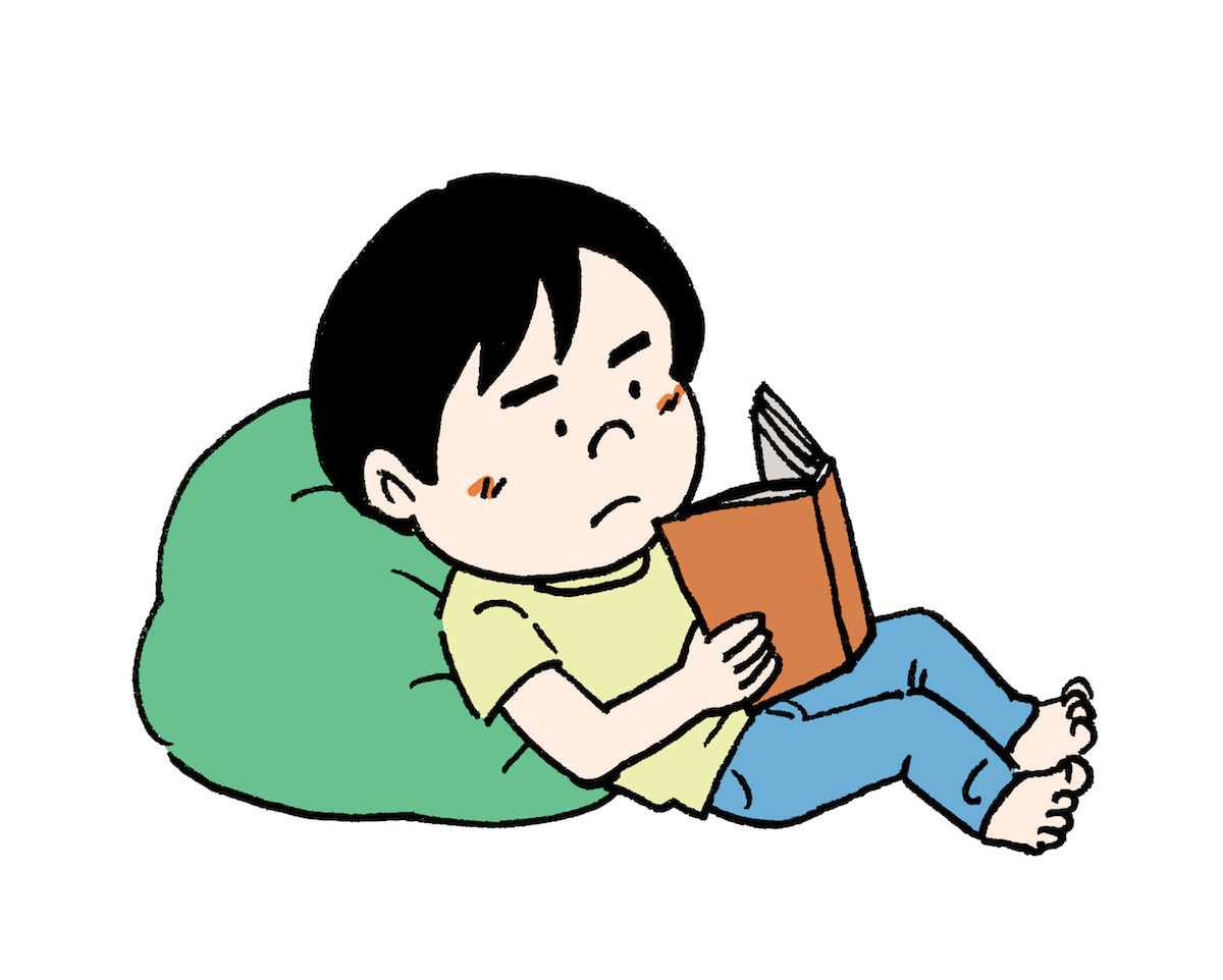 横になって本を読む子ども 読書イラスト 無料イラスト配布サイトマンガトップ