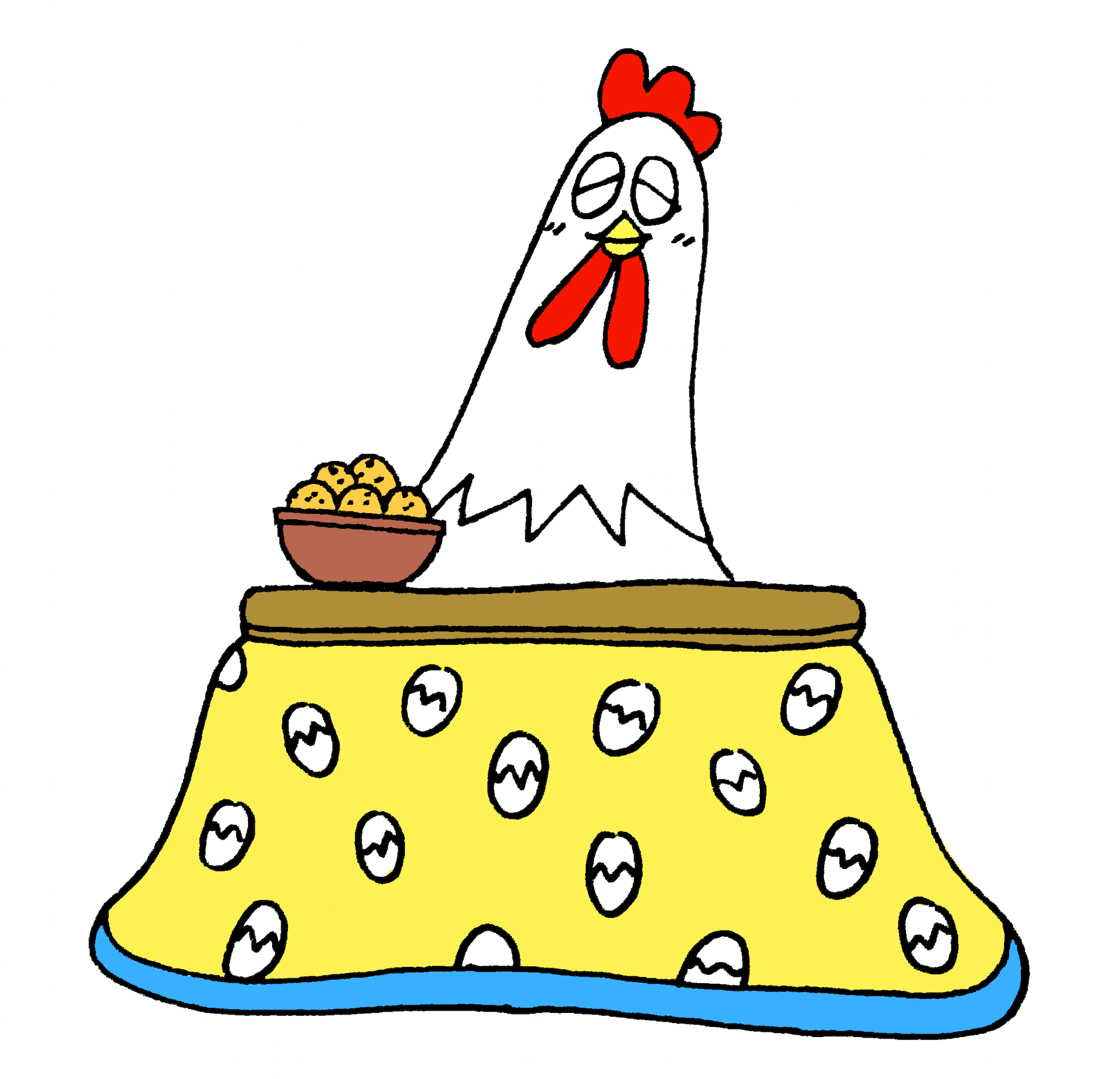 こたつに入って休むニワトリ鶏 無料年賀状素材干支酉年 無料イラスト配布サイトマンガトップ