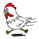 走る可愛いニワトリ鶏無料年賀状素材干支酉年イラスト