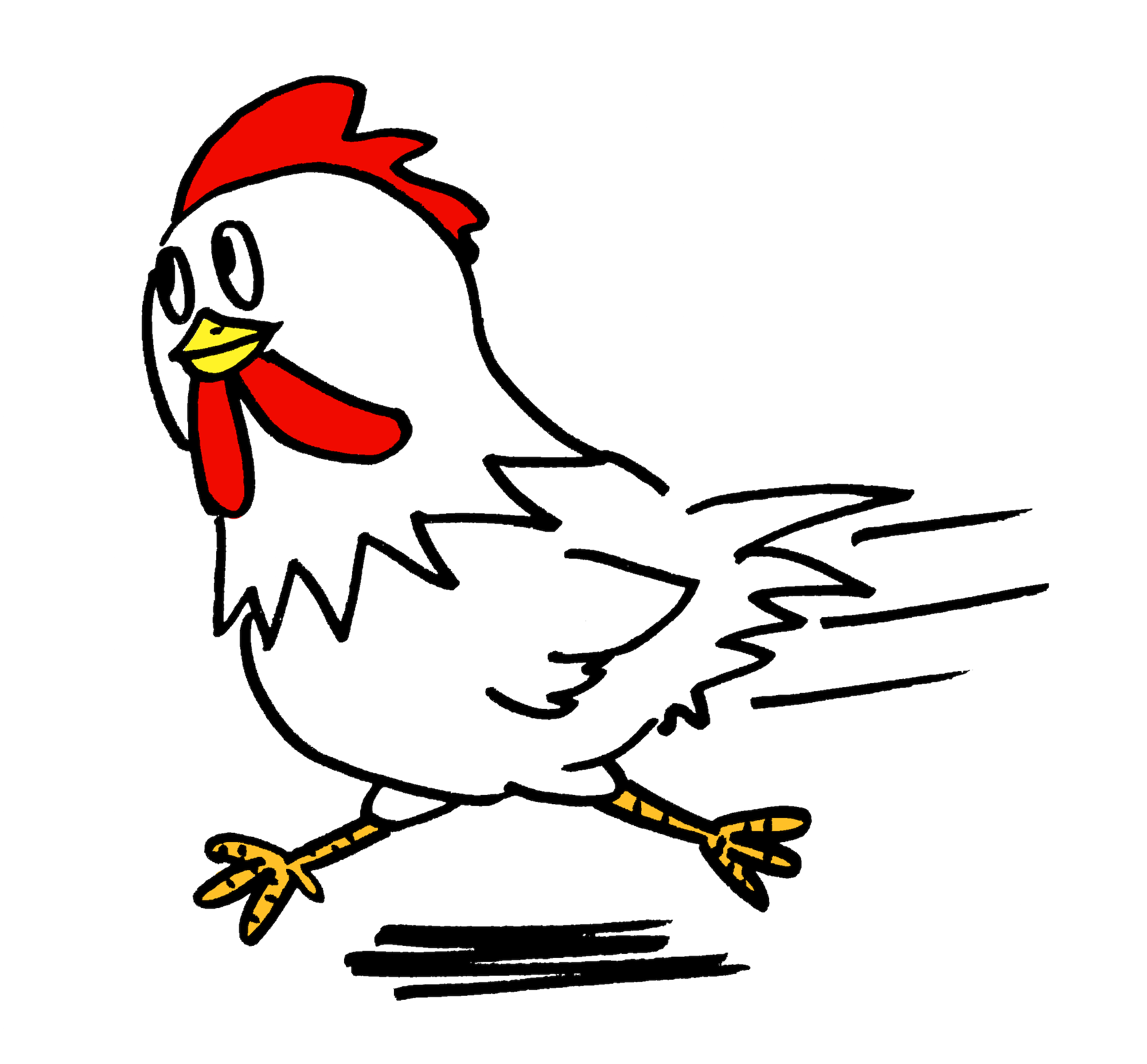 走る可愛いニワトリ鶏 無料年賀状素材干支酉年 無料イラスト配布サイトマンガトップ