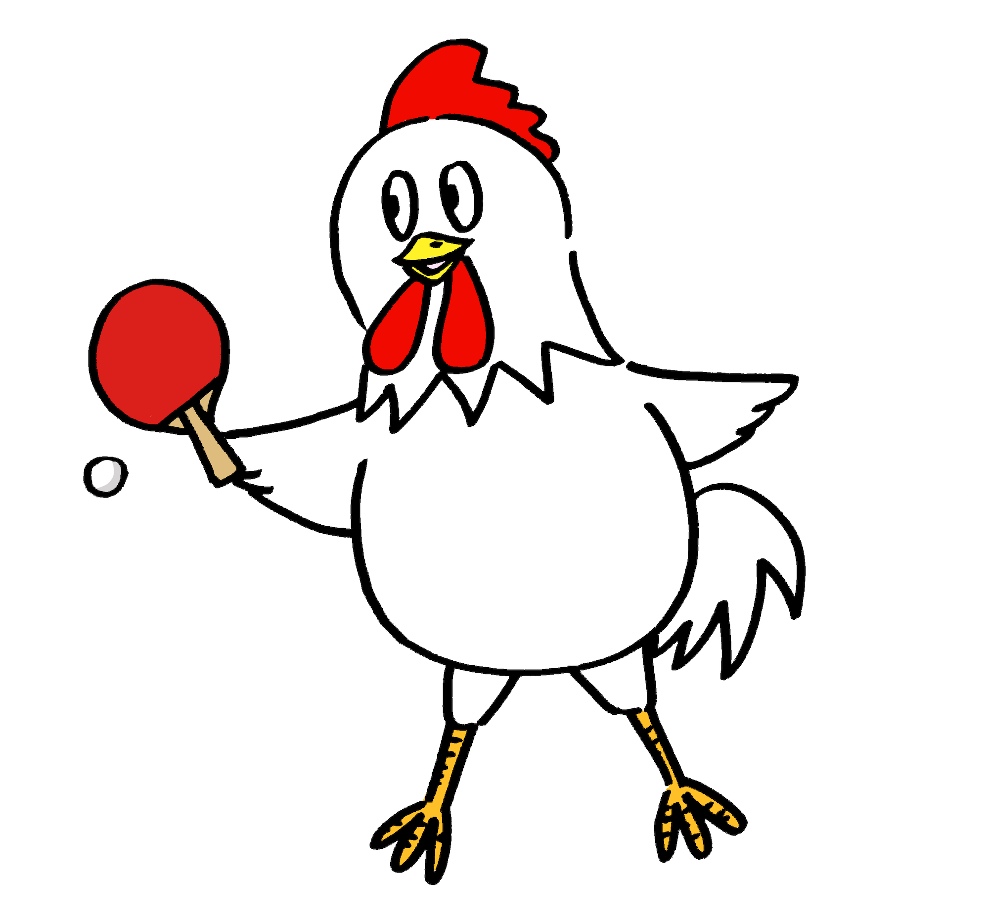 卓球をする可愛い鶏ニワトリ無料年賀状素材酉年 無料イラスト配布サイトマンガトップ