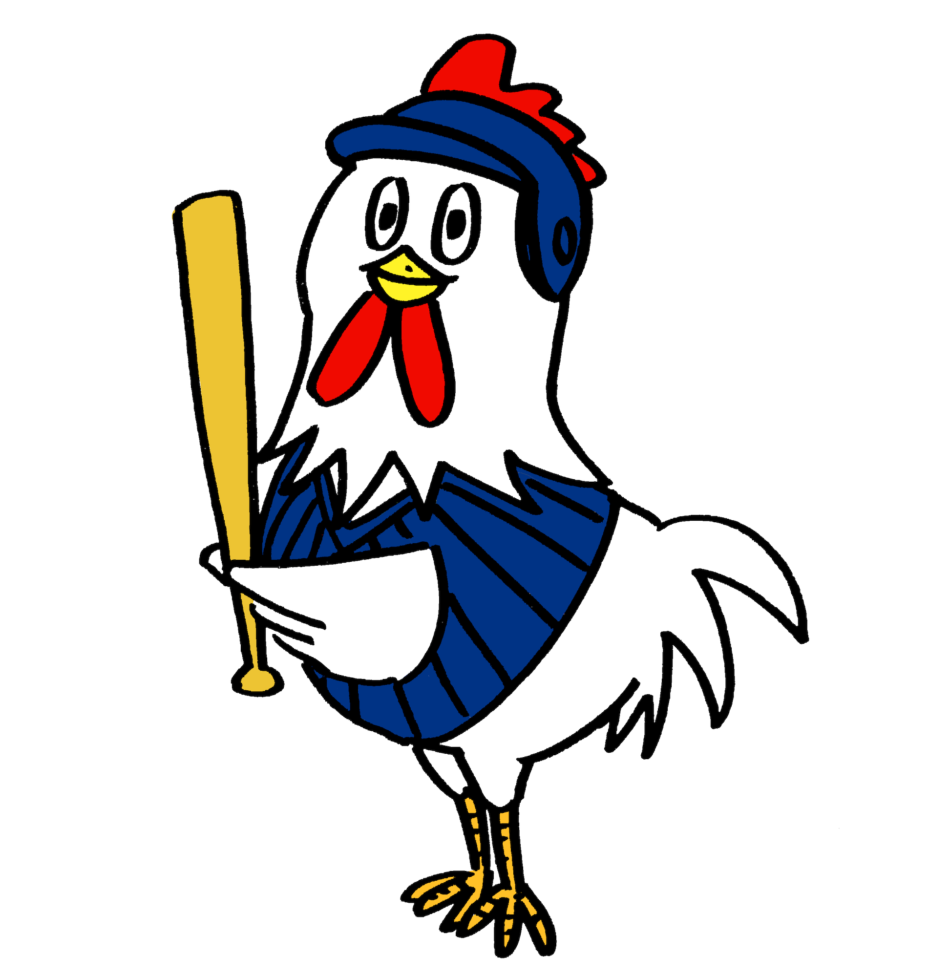 野球をする可愛いニワトリ鶏無料年賀状素材酉年 無料イラスト配布サイトマンガトップ