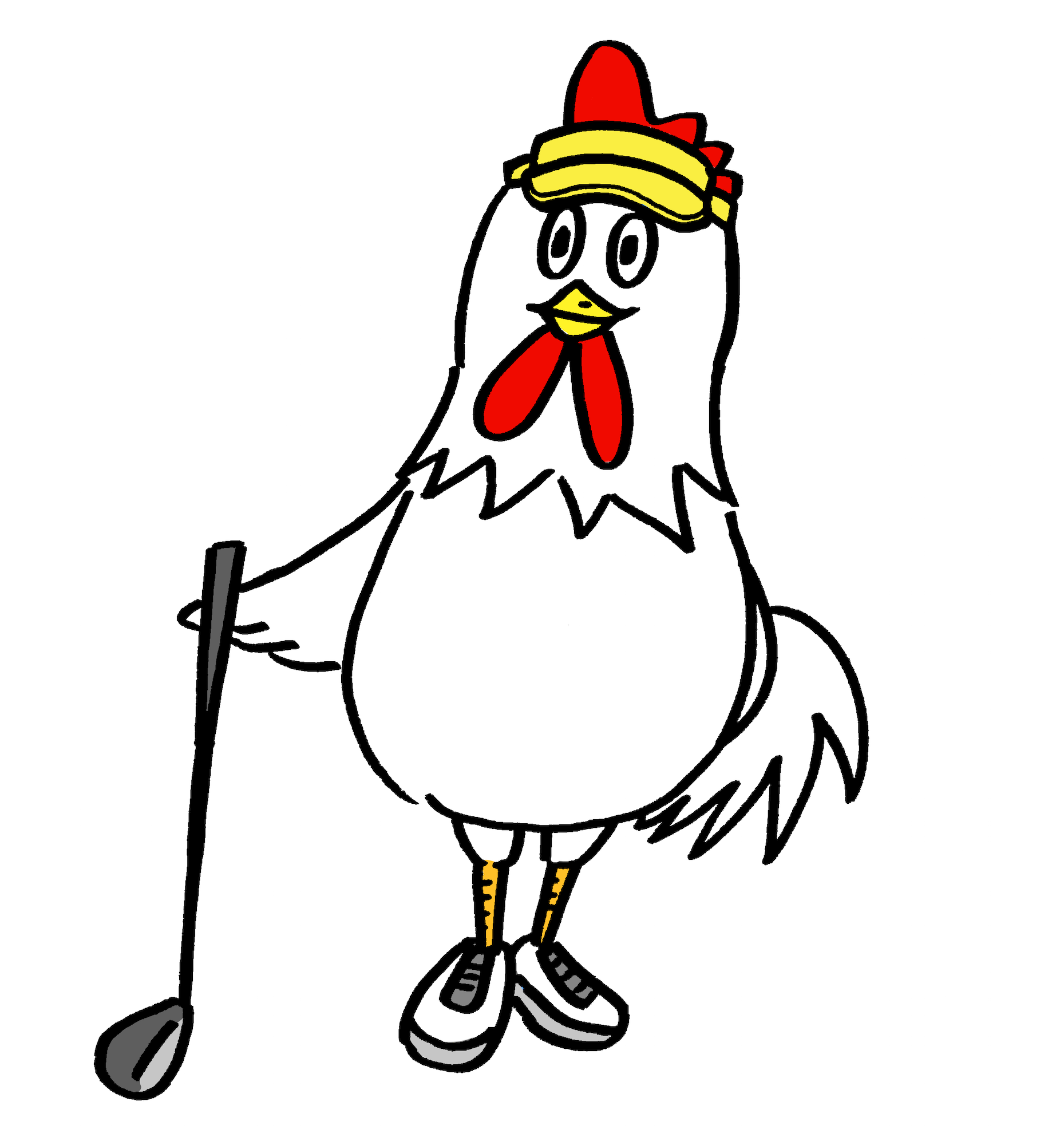 ゴルフをする可愛い鶏ニワトリ無料年賀状素材酉年 無料イラスト配布サイトマンガトップ