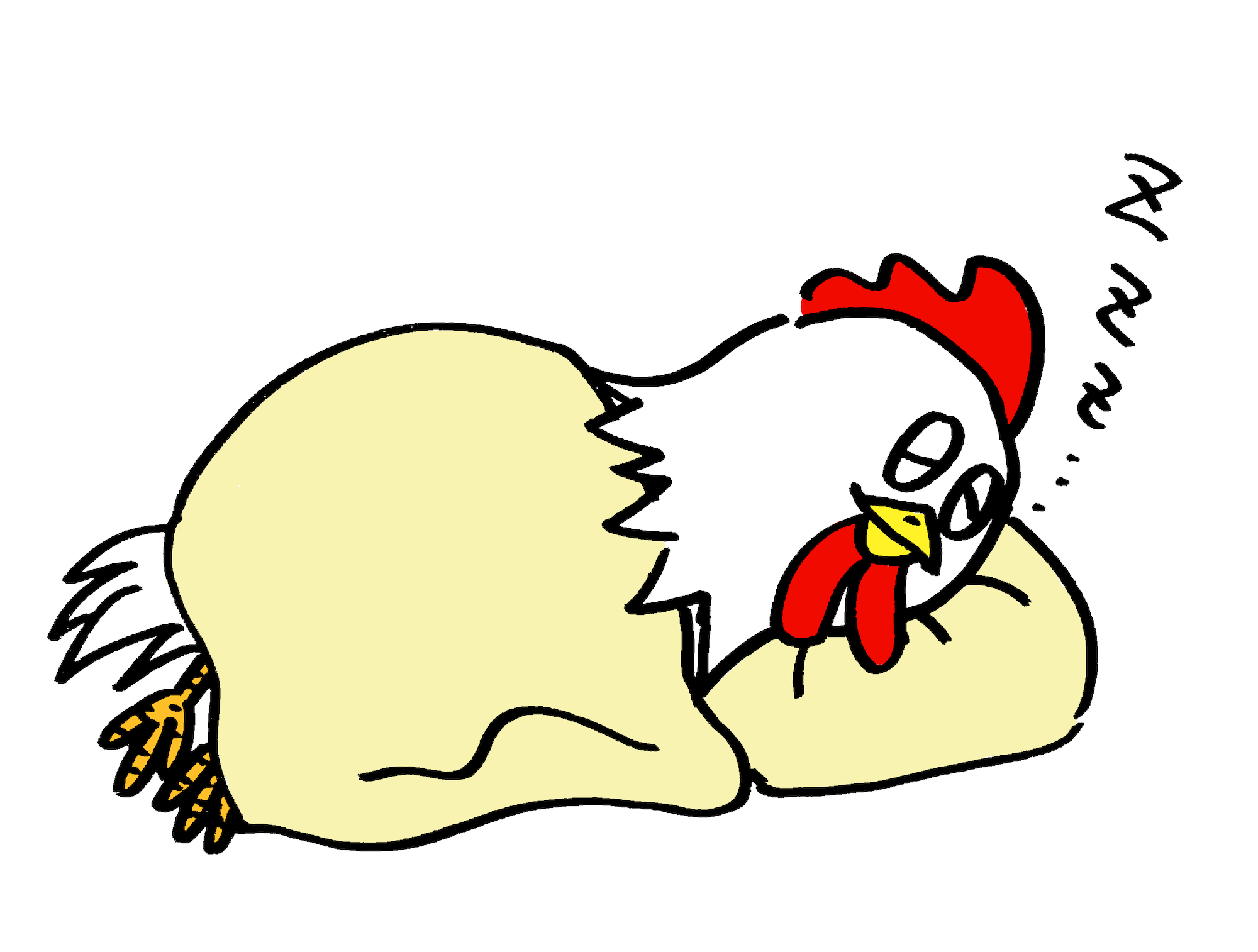 寝ている可愛いニワトリ鶏 無料年賀状素材干支酉年 無料イラスト配布サイトマンガトップ