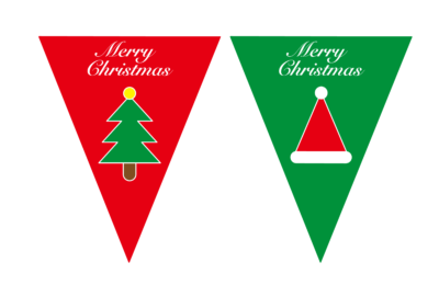 三角フラッグ・三角旗クリスマスパーティー素材