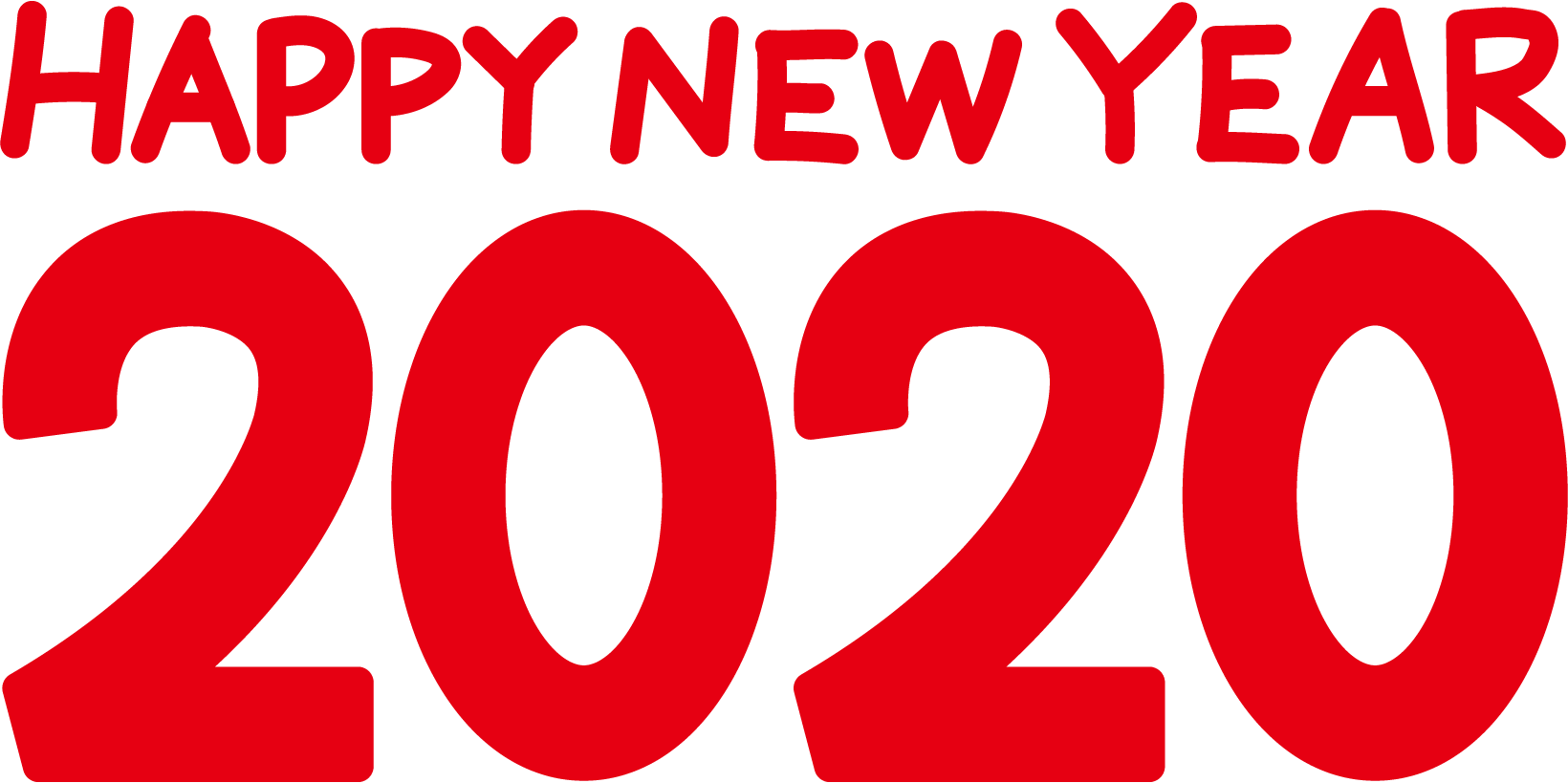 Happy New Year2020年ハッピーニューイヤー文字イラスト 年賀状素材