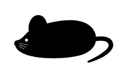ネズミのシルエットイラスト黒