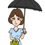 日傘をさす女性イラスト