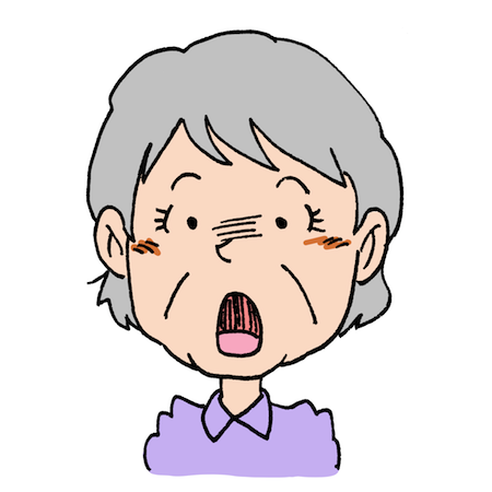 驚いた顔をしたおばあちゃん 高齢者女性 無料イラスト
