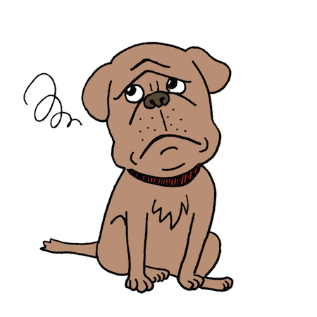 困った顔悩む顔の犬イラスト
