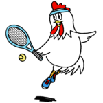 テニスをする可愛い鶏無料年賀状素材酉年イラスト